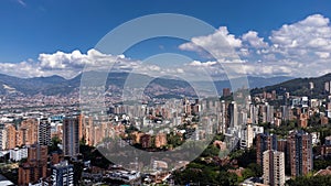 Medellin, Antioquia - Colombia. November 13, 2023. Panoramic of the El Poblado neighborhood, Commune number 14 photo
