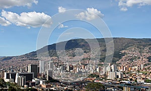 Medellin downtown. Colombia. Buildings. Landscape