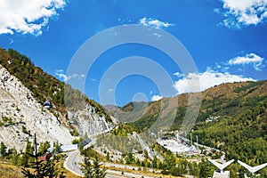 Medeo area landscape in a mountain valley of Almaty city, Kazakhstan