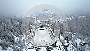 Medeo Winter Skating rink in the mountains