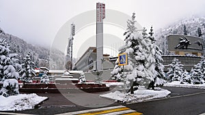 Medeo Winter Skating rink in the mountains