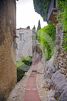 Medevil Streets of Eze with greenery photo