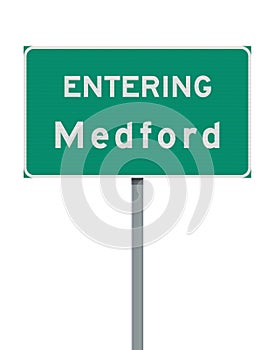 Medford entering road sign