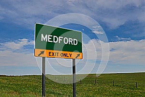 US Highway Exit Sign for Medford photo