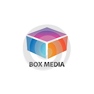 Media box logo colorful illustration design template vector