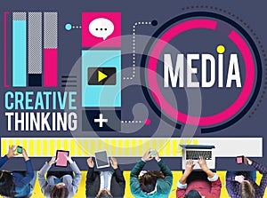 Media Communication Connect Creative Thinking Concept