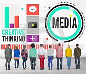 Media Communication Connect Creative Thinking Concept