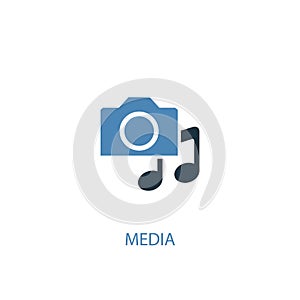 Media concept 2 colored icon. Simple