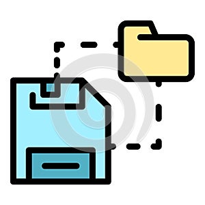 Media folder backup icon vector flat