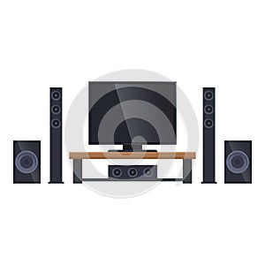 Media home theater icon cartoon vector. Room player