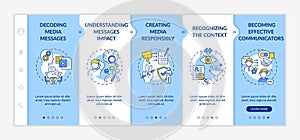Media knowledgeability elements onboarding vector template