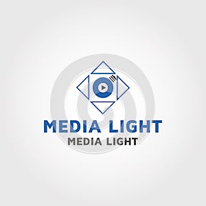 Media light vector logo design template