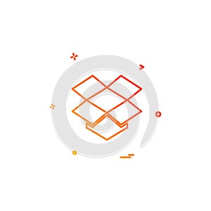 media network social dropbox icon vector design