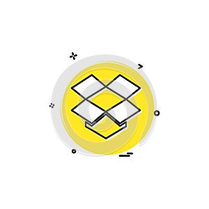 media network social dropbox icon vector design