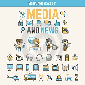 Media and news infographic elements for kid