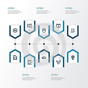 Media Outline Icons Set. Collection Of Rewind, Memory, Turntable And Other Elements. Also Includes Symbols Such As