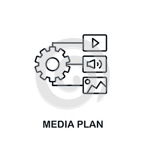 Media Plan outline icon. Thin line concept element from content icons collection. Creative Media Plan icon for mobile apps and web