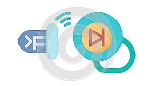 Media Play Button Interface Icon, vector design Generative AI