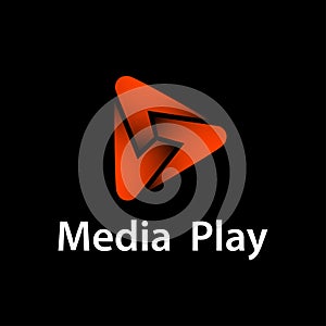 Media play red glowing symbol vector