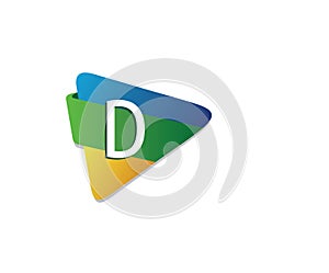 Media Play Technology D Letter Logo
