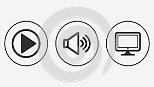 Media Player Control Button Icon Set. vector design Generative AI
