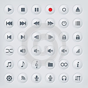 Media player control buttons collection