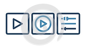 Media Player Control Buttons Interface Elements, vector design Generative AI
