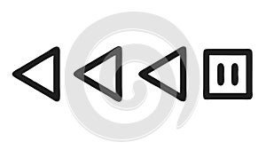 Media Player Control Buttons Vector Set, Play, Pause, Rewind, vector design Generative AI