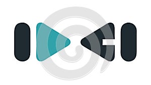 Media Player Controls: Play, Rewind, Fast Forward, Flat Vector, vector design Generative AI