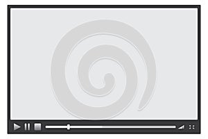 Media player with grey buttons and loading bar