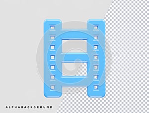 Media player icon vector illustration element 3d rendering transparent eps
