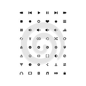 Media player icons. arrows.