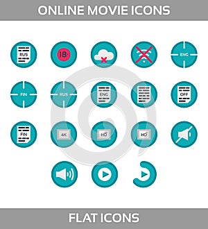 Media Player Icons Set. Multimedia. Isolated. Vector Illustration, pixel perfect set.