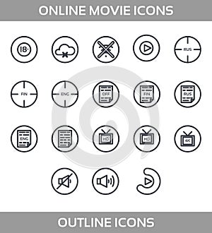 Media Player Icons Set. Multimedia. Isolated. Vector Illustration, pixel perfect set.