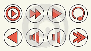 Media Player Interface Control Buttons Vector, vector design Generative AI