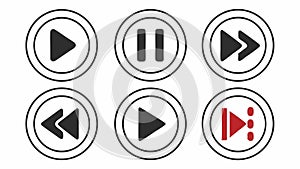Media Player Interface Control Buttons Vector, vector design Generative AI