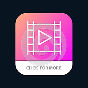 Media, Media Player, Multimedia, Player, Stream Mobile App Button. Android and IOS Line Version