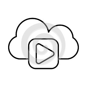 Media player play button with cloud computing