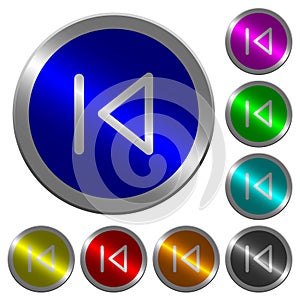 Media prev luminous coin-like round color buttons