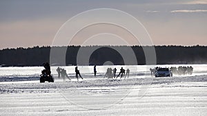 Dutch grand prix ice marathon  in Lulea in Sweden photo