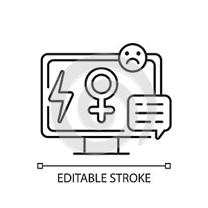 Media sexism linear icon