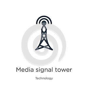 Media signal tower icon vector. Trendy flat media signal tower icon from technology collection isolated on white background.
