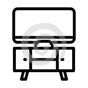 media stand living room line icon vector illustration