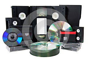 Media storage video cassette tapes cd dvd mm photo