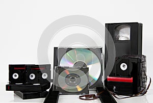 Media storage video cassette tapes cd dvd mm