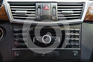 media system on the control panel of the car