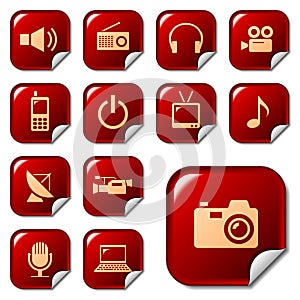 Media & telecom web icons photo