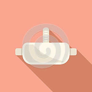 Media vr glasses icon flat vector. Social simulation