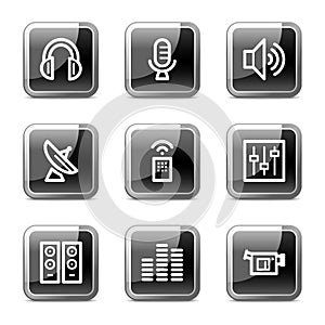 Media web icons, glossy buttons series