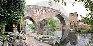 Mediaeval bridge of Ucanha, Portugal - Panoramic view